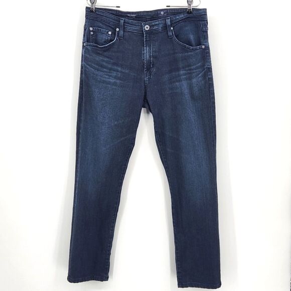 Adriano Goldschmied Everett Slim Straight Leg Denim Jeans Men's 34x34 Dark Blue - Picture 1 of 7